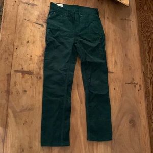 Pine green corduroy cigarette high rise gap jeans
